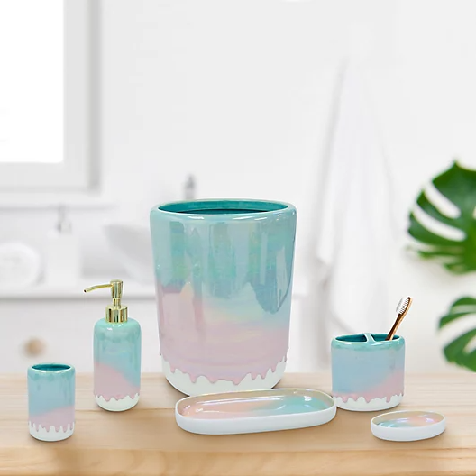 Wild Sage™ Carissa Colorwash Plastic Wastebasket | Bed Bath & Beyond