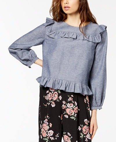 Ruffled Chambray Top, Created for Macy's