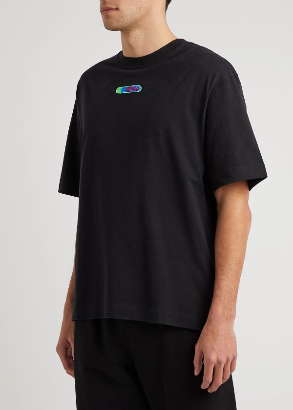 Arrows black embroidered cotton T-shirt