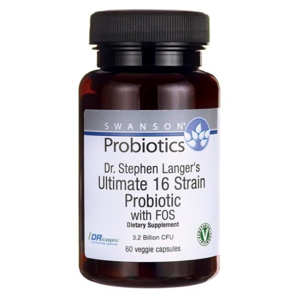 Dr. Stephen Langer's Ultimate 16 Strain Probiotic with FOS 3.2 Billon CFU 60 Veg Drcaps - Swanson Health Products