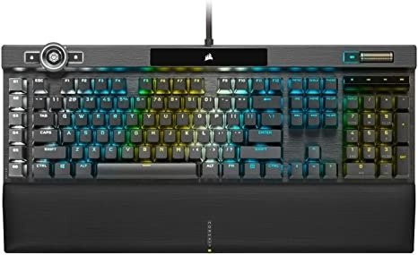 K100 RGB Optical-Mechanical Gaming Keyboard -OPX RGB Optical-Mechanical Keyswitches - AXON Hyper-Processing Technology for 4X Faster Throughput - 44-Zone RGB LightEdge