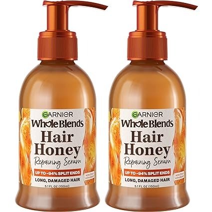 Whole Blends Honey Treasures Hair Honey Repairing Serum for Long, Damaged Hair, 5.1 Fl Oz, 2-Count (Packaging May Vary)