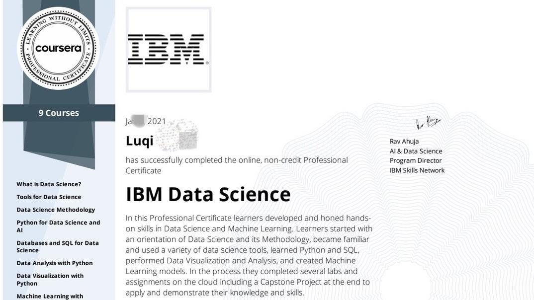 0基础一个月拿到IBM Data Science Professional Certificate | 保姆级教程在此