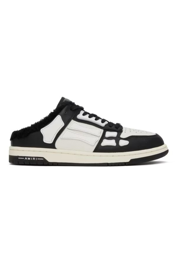 Black & White Skeltop Mule Sneakers