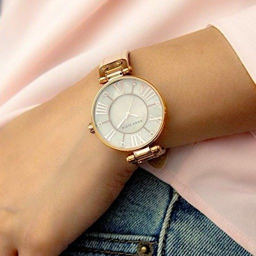 Women's Rose Goldtone Oversized Dial Strap Watch