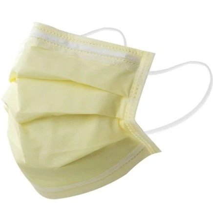 Large Coverage ASTM Level 1 Fluid Resistance 3-Ply Masks, Yellow