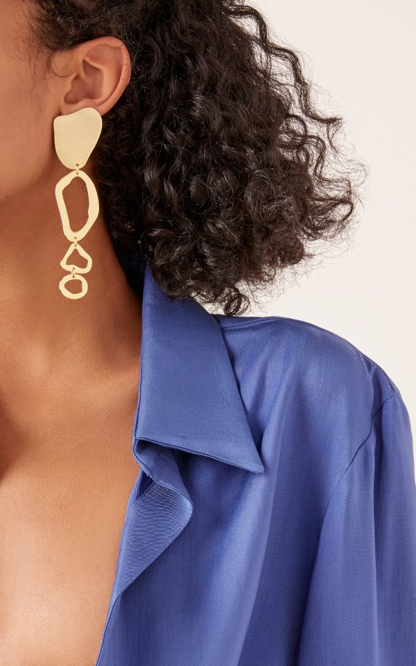 Ziba Cutout Gold-Plated Earrings