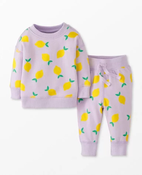 Baby Print French Terry Top & Pants Set