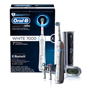 Today Only: Electric Toothbrush, Oral-B Pro 7000 SmartSeries Black Electronic Power Rechargeable Toothbrush with Bluetooth Connectivity Powered by Braun