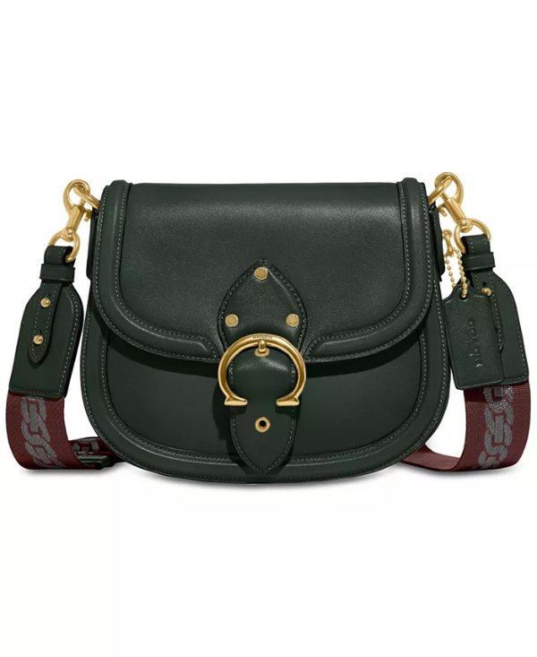Glovetanned Leather Beat Saddle Bag with Webbing Strap