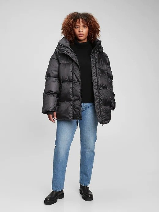 100% Recycled Polyester Oversized Heavyweight Puffer Jacket