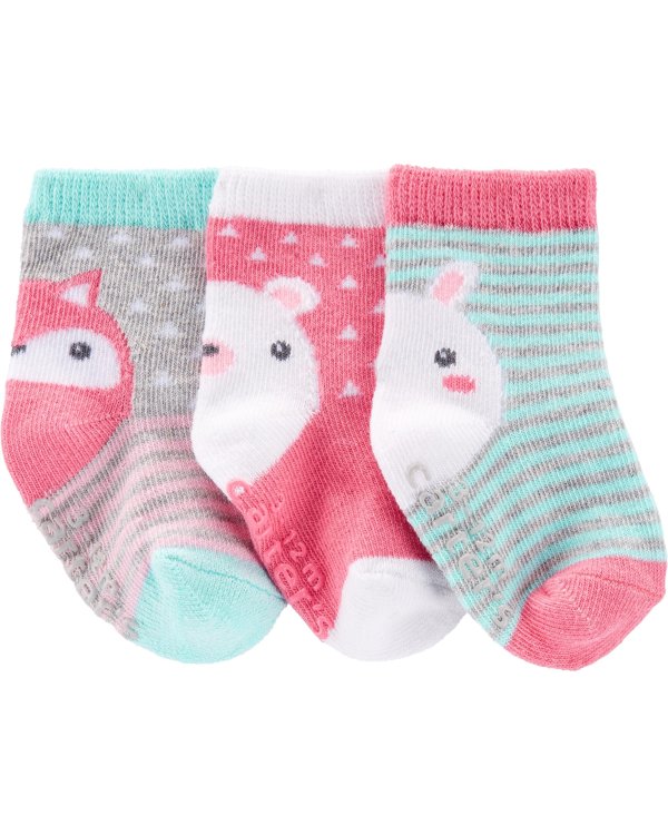 3-Pack Critter Heel Socks