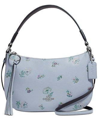 Sutton Leather Crossbody In Meadow Print