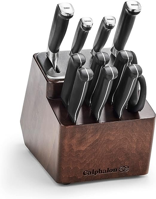 Premier SharpIN Knife Set with Sharpening Knife Block, 12-Piece Carbon Steel Kitchen Knife Set