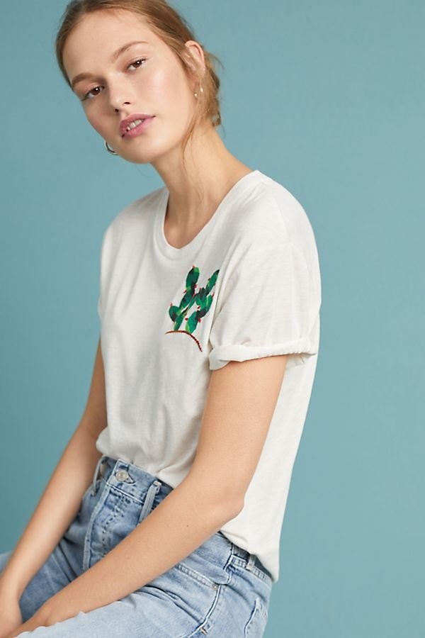 Embroidered Cactus Tee