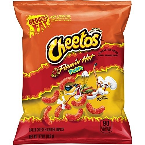 Puffs Reduced Fat Flamin' Cheese Flavored Snacks, 72 Count