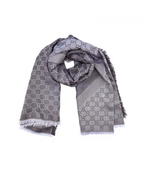 Gucci - Light Grey Silk & Wool Blend Scarf