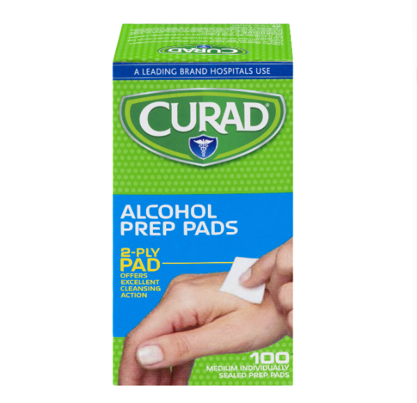 Curad 酒精清洁消毒棉片, 100片，6盒 随时补货