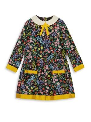 Gucci - Little Girl's & Girl's Floral-Print Silk A-Line Dress
