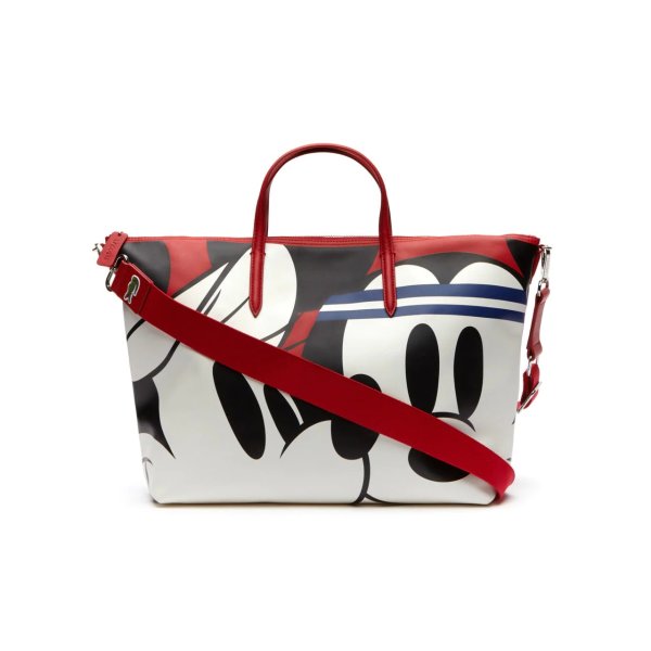 Women's Disney Holiday Collector Print Leather Zip Tote