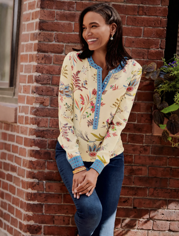 Band Collar Popover - Dancing Floral