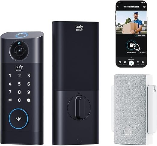 Security S330 Video Smart Lock, 3-in-1 Camera+Doorbell+Fingerprint Keyless Entry Door Lock, BHMA, WiFi Door Lock, App Remote Control, 2K HD, No Monthly Fee, Dual Motion Detection,SD Card Required