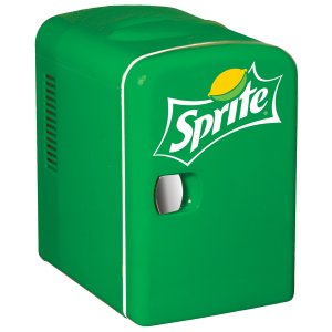 Sprite Personal 6 Can Portable Mini Fridge with Warming, Green