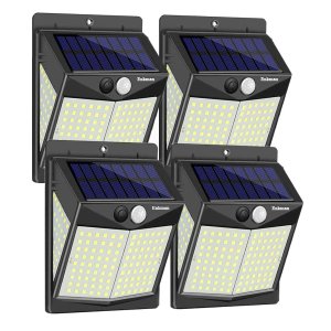 Enkman Solar Lights Outdoor 4 Pack 3 Modes 140 LEDs Wireless Motion Sensor Ooutdoor Lights