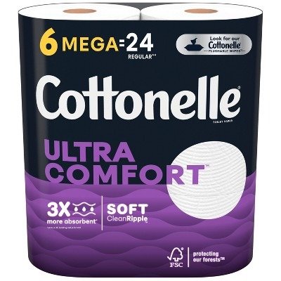 Ultra ComfortCare Strong Toilet Paper - 6 Mega Rolls