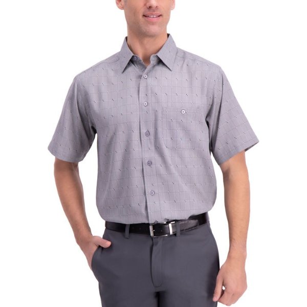 Tonal Geometric Button Down Shirt