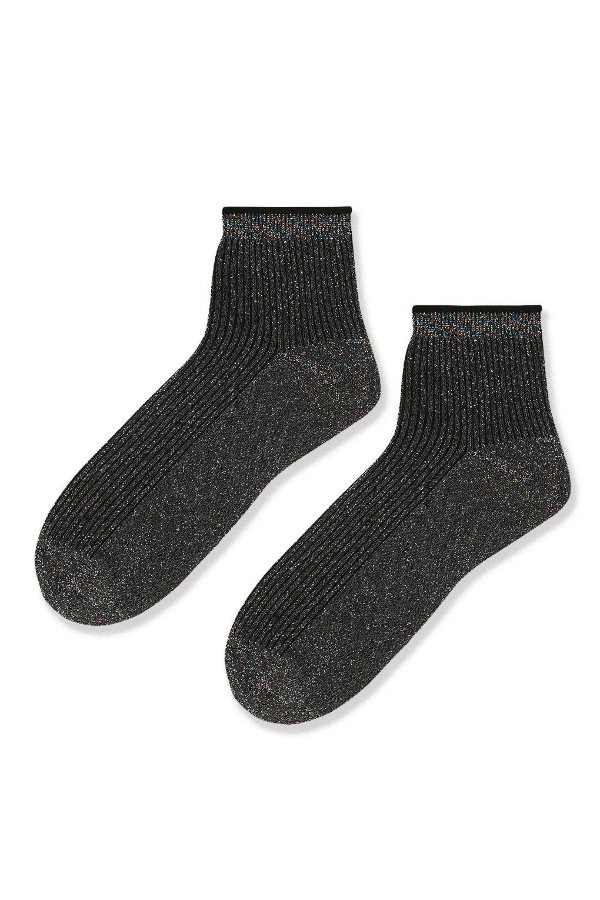 Cropped Glitter Rib Ankle Sock - Shop All Sale - Sale