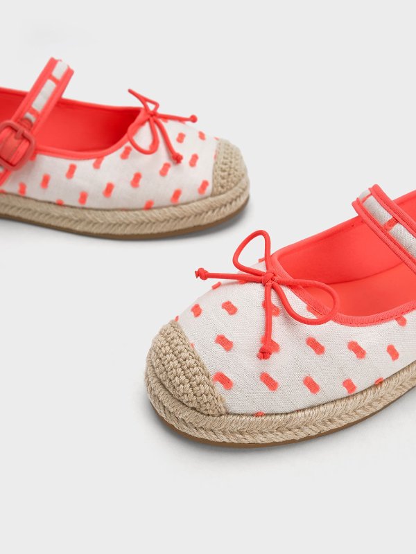Coral Girls' Jacquard Bow Espadrilles | CHARLES & KEITH