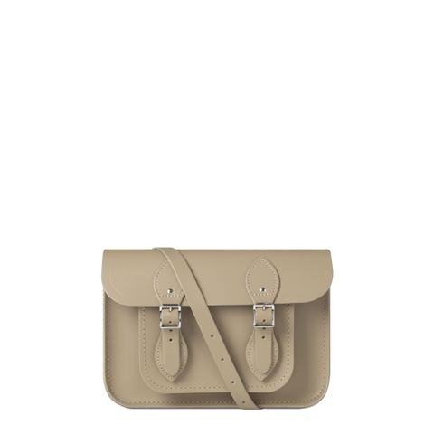 11 inch Magnetic Satchel in Leather - Putty