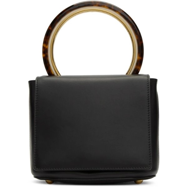 - Black Circle Handle Flap Bag