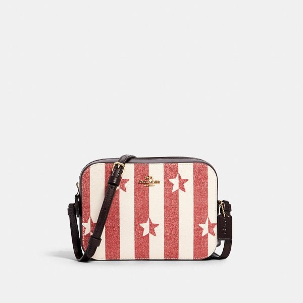 Mini Camera Bag With Stripe Star Print