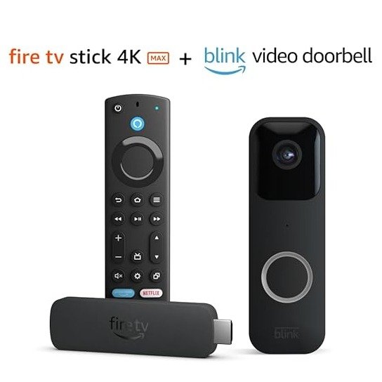  Fire TV Stick 4K 带遥控器 流媒体棒与 Blink 视频门铃套装