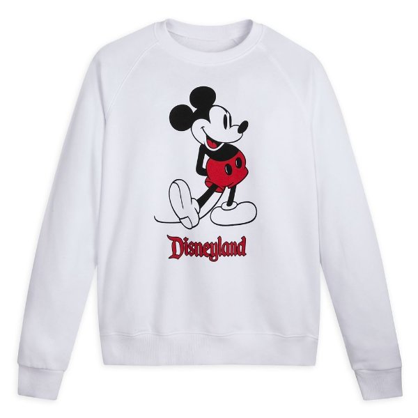 Mickey Mouse Classic Sweatshirt for Adults – Disneyland – White | shopDisney