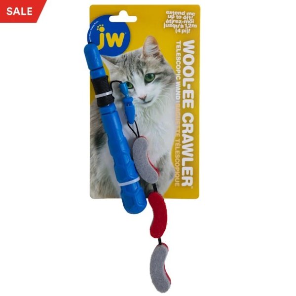 JW Telescopic Felt Crawler Wand Cat Toy, Medium | Petco