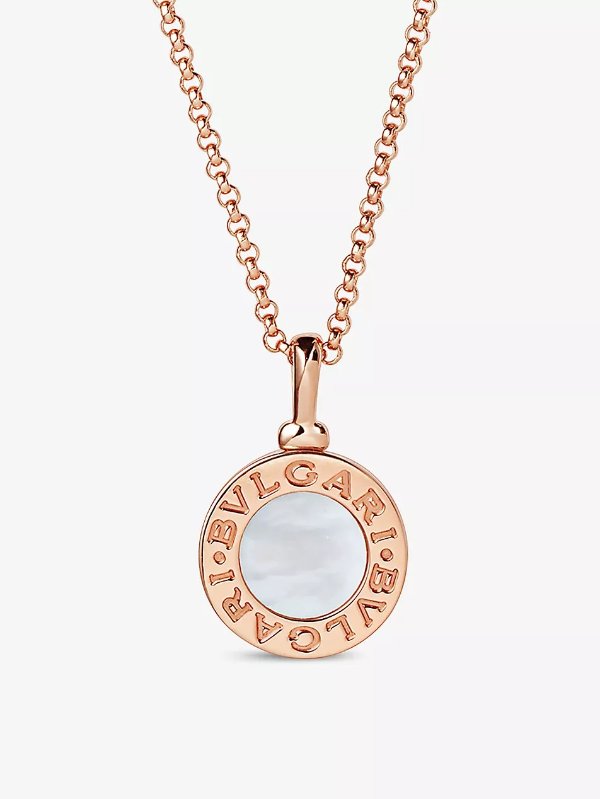 18ct rose-gold and mother-of-pearl necklace