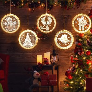 BLOOMWIN Window 3D Christmas Lights Decorative String Lights