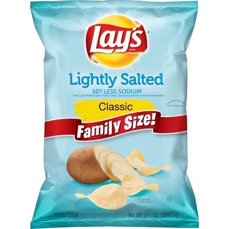 Lightly Salted Potato Chips, Family Size, 9.5 oz Bag - Walmart.com