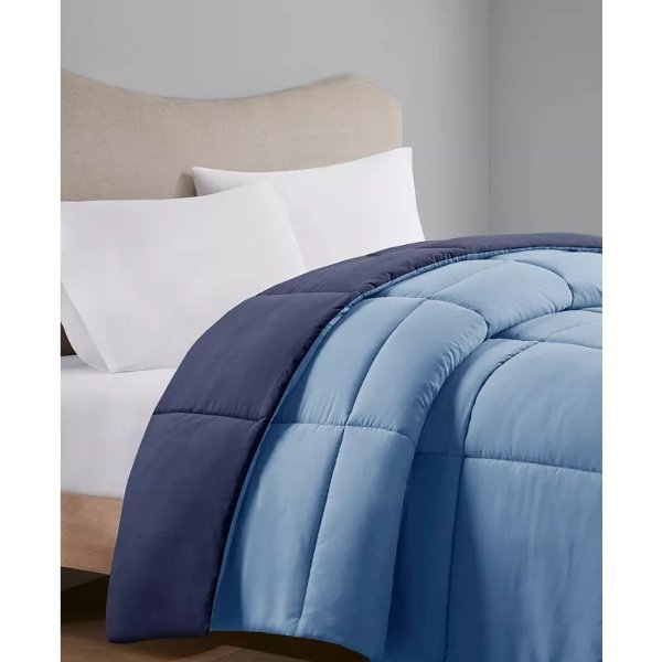 Solid Reversible Down-Alternative Comforter, Full/Queen, Created for Macy's