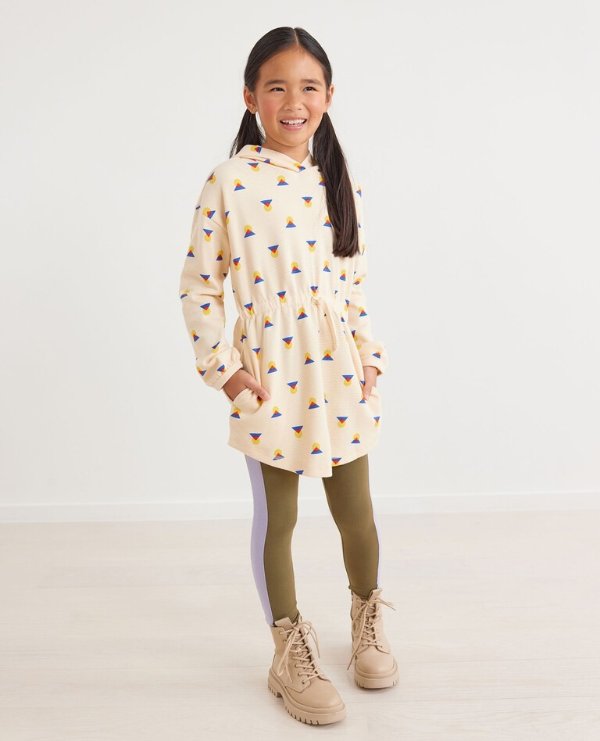 Hoodie Waffle Knit Dress