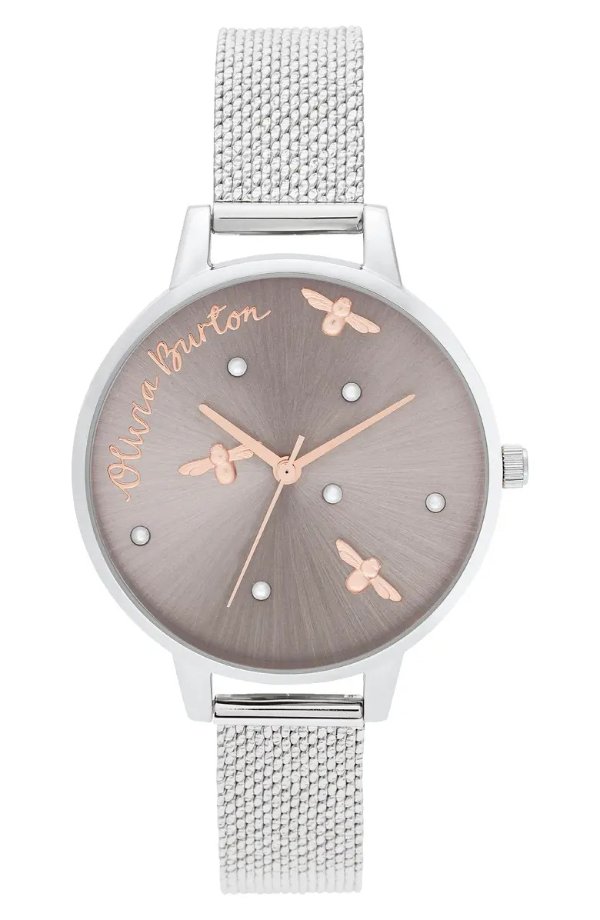 Pearly Queen Mesh Strap Watch, 34mm