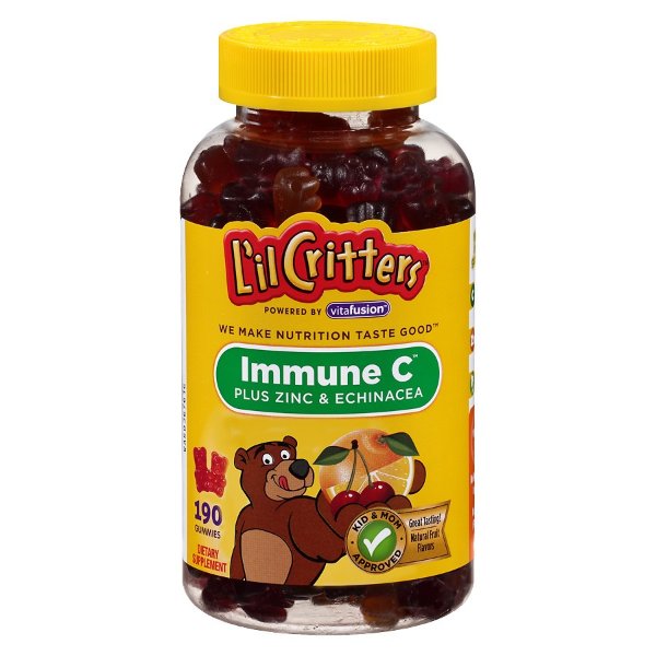 Immune C Plus Zinc and Echinacea, Gummy Bears Natural Fruit Flavors
