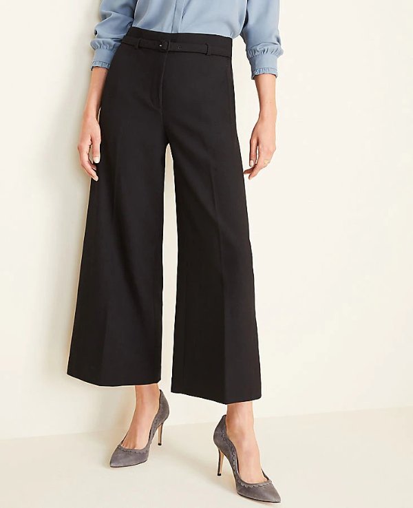 The Belted Wide Leg Marina Pant | Ann Taylor