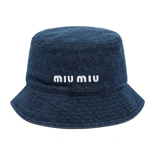Logo Embroidered Denim Bucket Hat