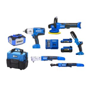 Kobalt 6-Tool Brushless Power Tool Combo Kit with Soft Rolling Case (2-Batteries Included and Charger Included)