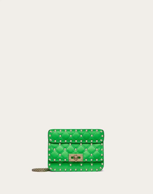 Valentino Garavani Mini Rockstud Spike fluo calfskin leather bag for Woman | Valentino Online Boutique