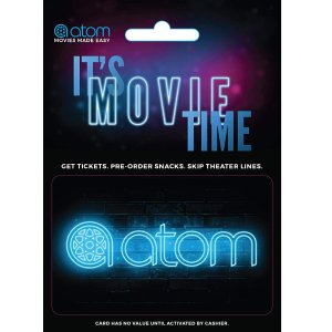 Atom Tickets $50 电影票礼卡